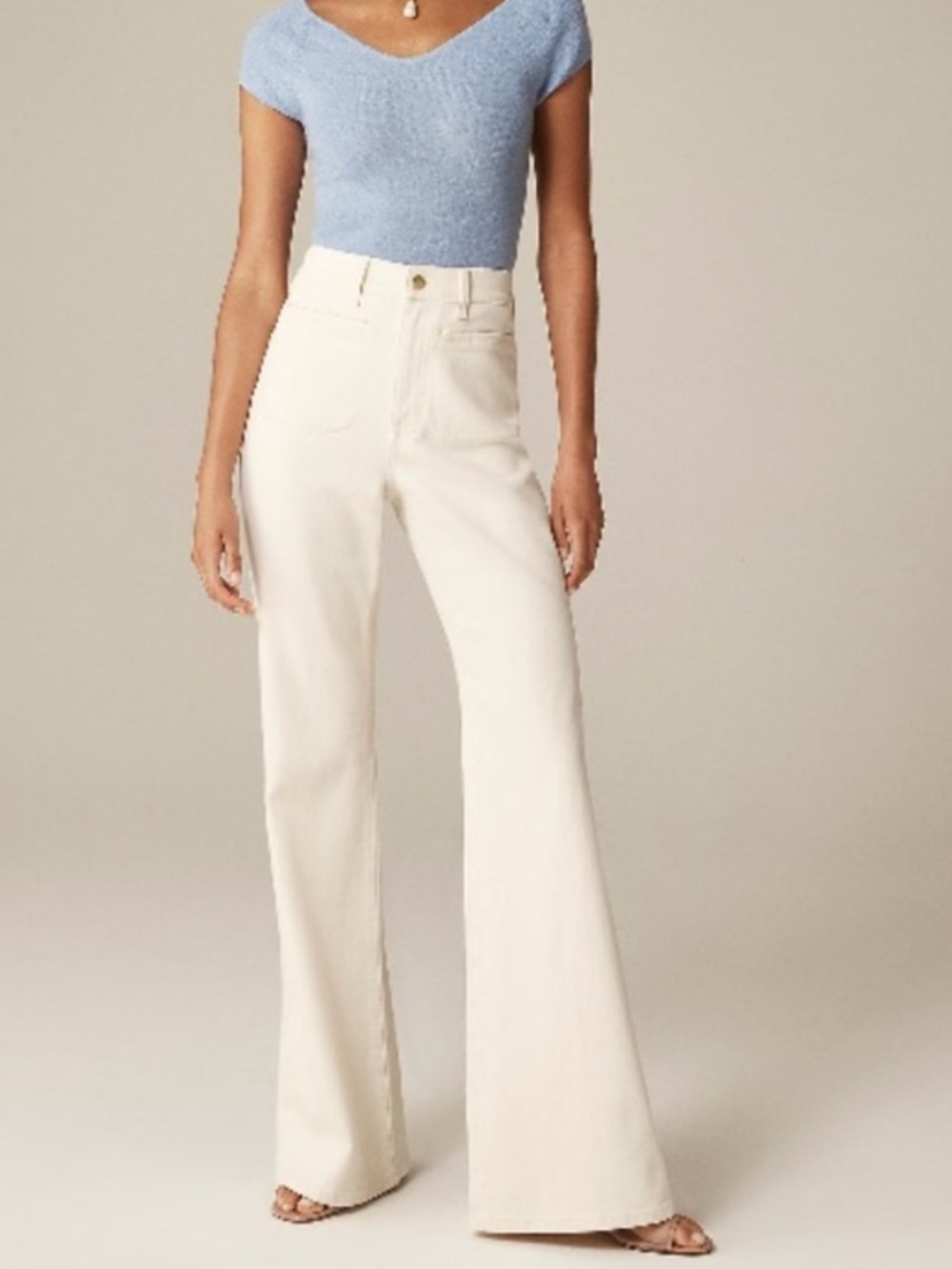 J. Crew Vintage Flare Jean Size 27 Off White/Cream
